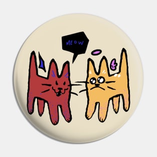 Angel and Devil Kittens Pin