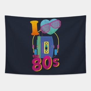 I love the 80s t shirt - I Love 80s Retro Tees Tapestry