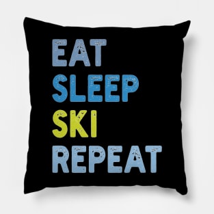 Eat Sleep Ski  Repeat Pillow