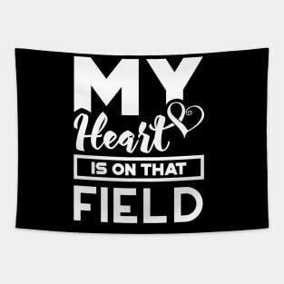'My Heart Is On That Field' Sweet Baseball Mom Tapestry
