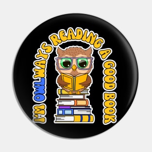 Cute Owl Reading Pin