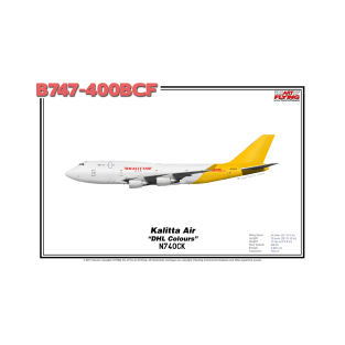 Boeing B747-400BCF - Kalitta Air "DHL Colours" (Art Print) T-Shirt