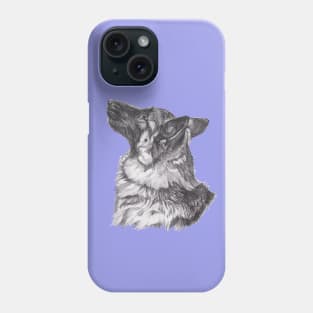 Classic German Shepherd Dog Profile Drawing Phone Case