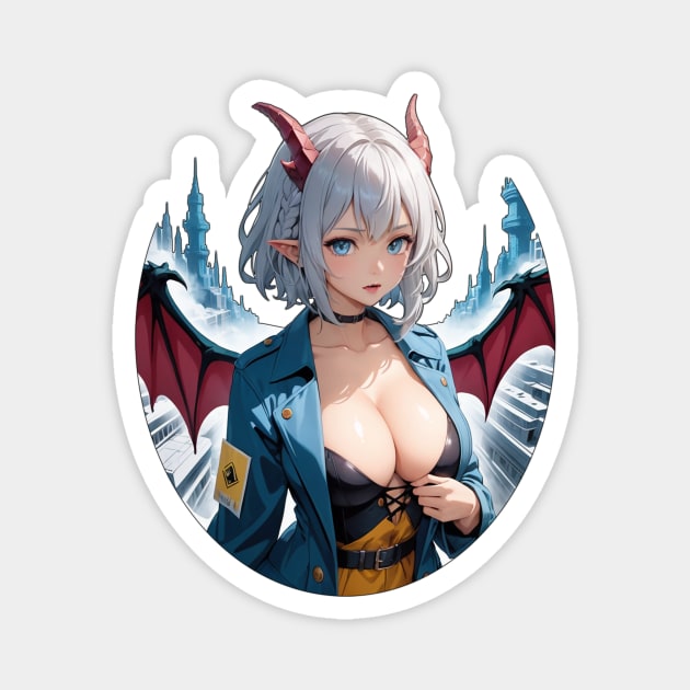 SciFi Dragon girl Magnet by KawaiiDreamyPixie