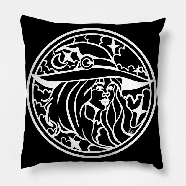 Witch Silhouette Inverted Pillow by KPrimeArt