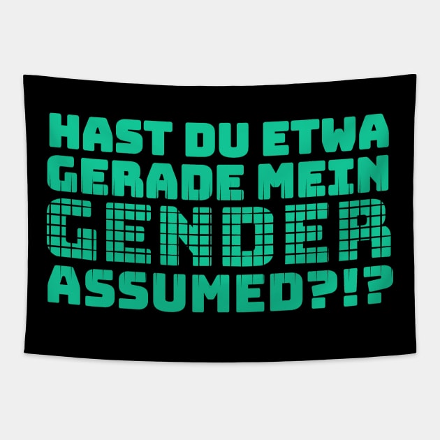 Gender Assuming Denglisch Designer Shirt Tapestry by Qwerdenker Music Merch