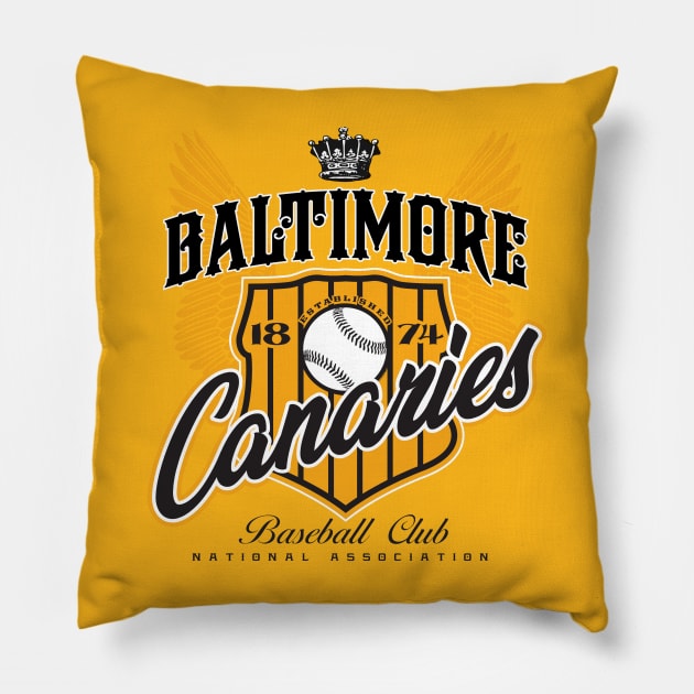 Baltimore Canaries Pillow by MindsparkCreative