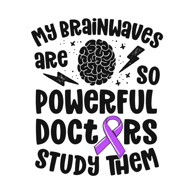 Kids Epilepsy Awareness Shirt Powerful Brainwaves Purple by 14thFloorApparel