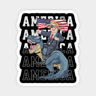 Trump Riding a Dinosaur Magnet
