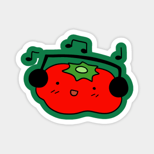 Tomato with Headphones Magnet