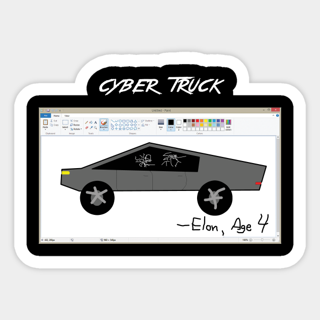 Cyber Truck Meme Cyber Truck Tesla Sticker Teepublic