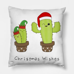 Santa and Elves Christmas Cacti Pillow