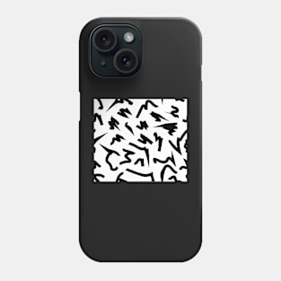 Black and White Retro 80's Eighties Abstract Scribble Phone Case