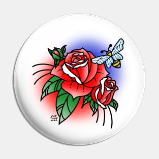 Roses & Bee Pin