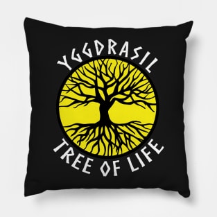 tree of life Yggdrasil Yellow Valhalla Vikings Pillow