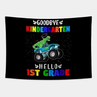 Goodbye Kindergarten Hello First Grade Graduation Boy Tapestry