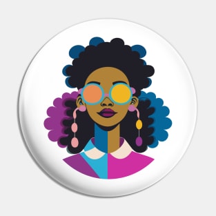 80s popart black girl, vibrant colors, face only Pin