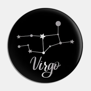 Virgo Zodiac Constellation in Silver - Black Pin