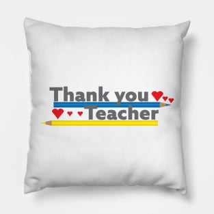 Thank you teacher - Pencils and Hearts Pillow