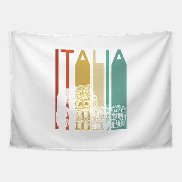 Italia Rome Italy Retro Vintage Italian Architecture Milan Skyline Wine Building Men Women Tapestry by Shirtsurf