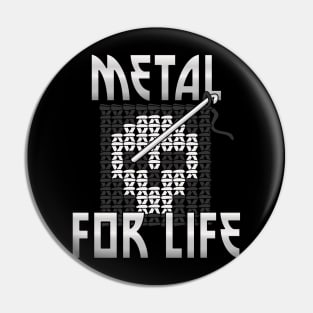 Metal For Life - Heavy Metal and Crochet Hook Pin