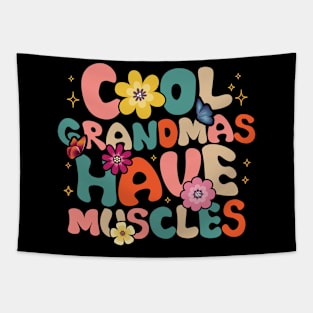 Cool Grandmas Have Muscles Groovy Tapestry