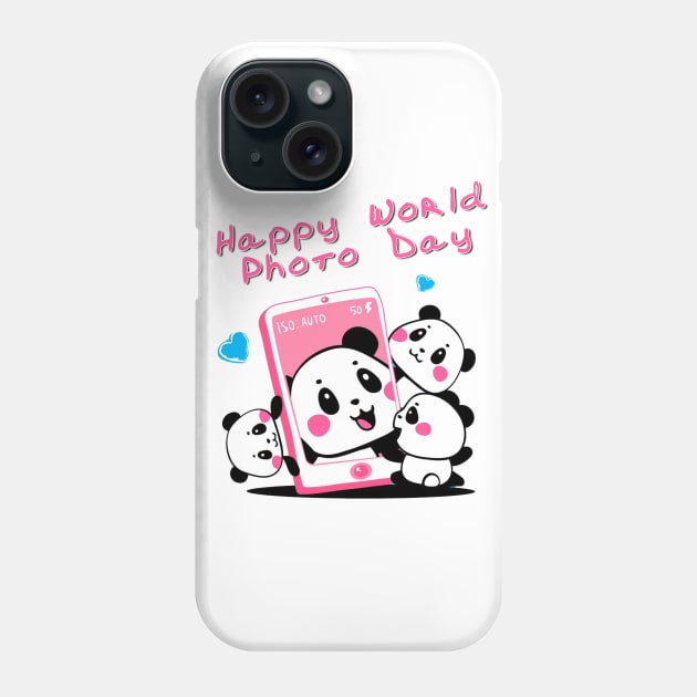 World Photo Day, Funny panda-bear Phone Case by CenterForward