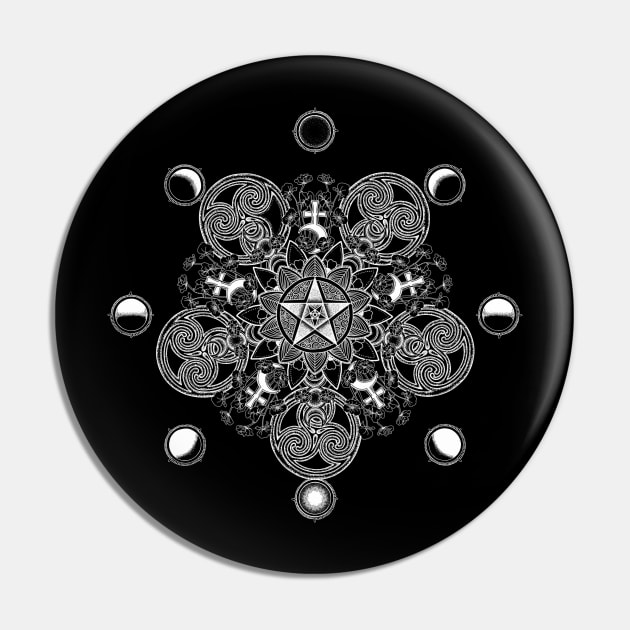 Lilith Sigil Mandala Pin by FitzGingerArt