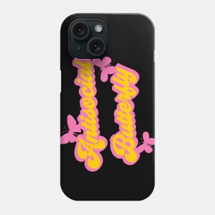 Antisocial Butterfly retro design Phone Case