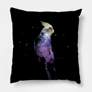 Space Nebula Double Exposure Cockatiel Parrot Pillow