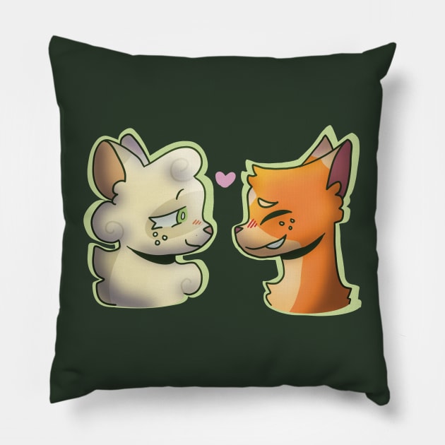 Firestar and Sandstorm Warrior Cats Pillow by Willowsky