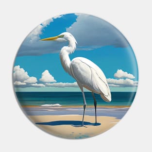 Indian Shores Egret Pin