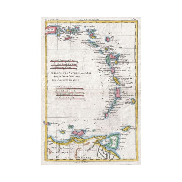 Vintage Map of The Antilles Islands (1780) by Bravuramedia