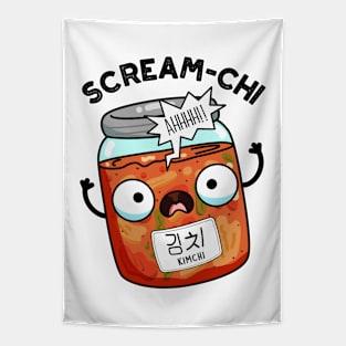 Scream-chi Funny Kimchi Puns Tapestry