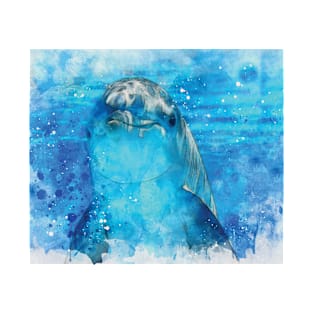 A Dolphin portrait digital watercolour effect T-Shirt