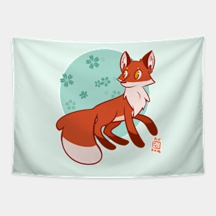 Mint Fox Tapestry