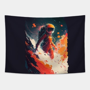 The Colorful Artistic Impressionist Astronaut Tapestry