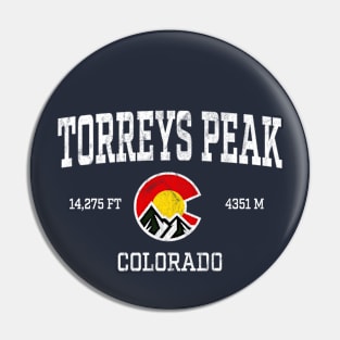 Torreys Peak Colorado 14ers Vintage Athletic Mountains Pin