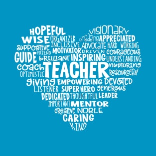 Teacher Heart Word Cloud T-Shirt