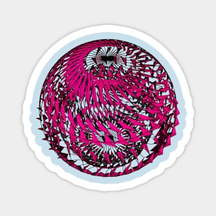 Pink origami mandala Magnet