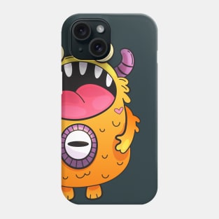 Yellow Monster Doodle Design Phone Case
