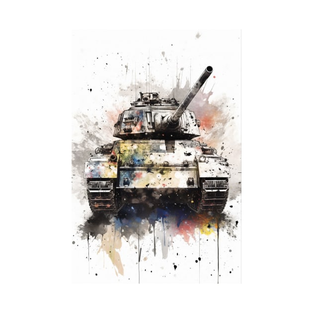 Watercolor Panzer Tank by TortillaChief