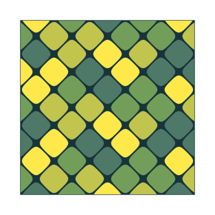 Diagonal Squircle Pattern (Green Yellow) T-Shirt