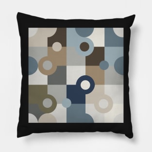 Woodland Circles Retro Vintage Abstract Pattern Pillow