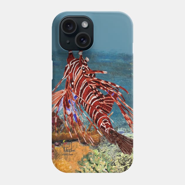 Spotfin Lionfish Phone Case by mjartscom