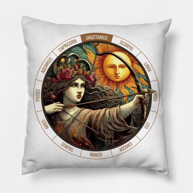 ZODIAC Sagittarius - Astrological SAGITTARIUS - SAGITTARIUS - ZODIAC sign - Van Gogh style - 4 Pillow by ArtProjectShop