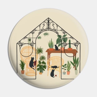 Meow on Chair 02 cat and plant glasshouse Pin