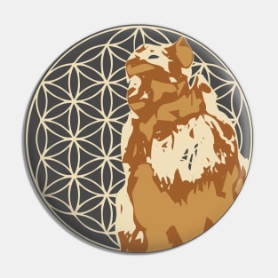 Flower of life monkey brown Pin