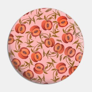 Seamless pattern with peaches and leaves Pin