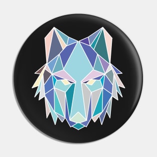 Polygonal Geometric Wolf Pin